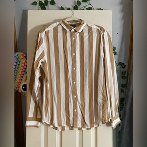 H&M Medium Tan/White Button Up